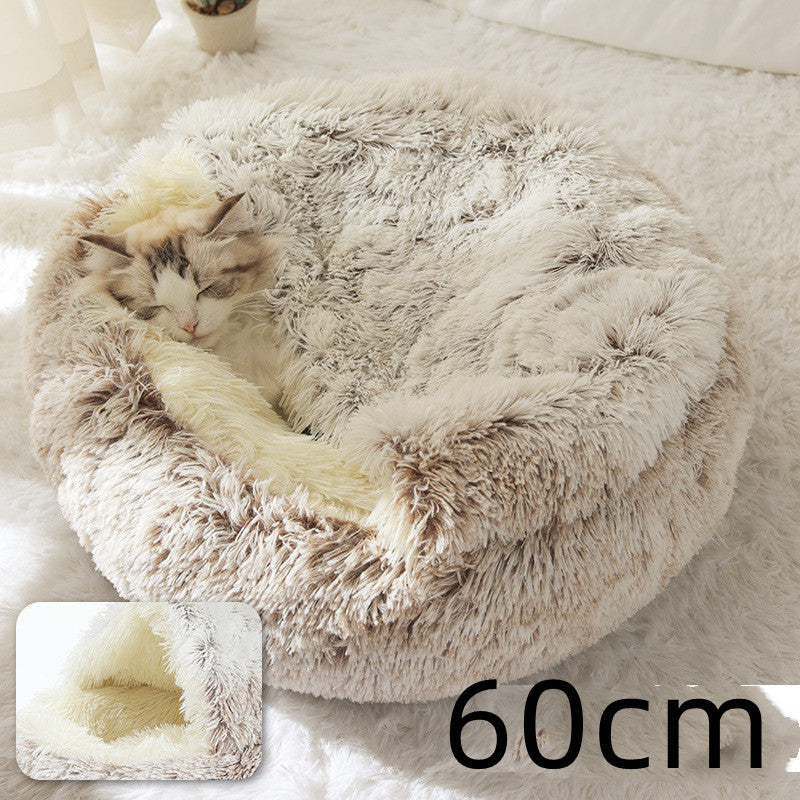 🐾 2-in-1 Honden- en Kattenbed – Rond, Zacht & Warm