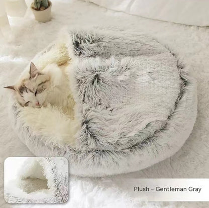 🐾 2-in-1 Honden- en Kattenbed – Rond, Zacht & Warm
