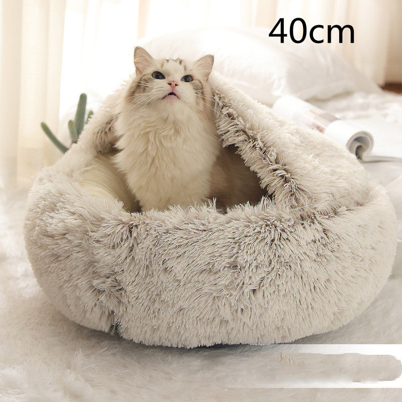 🐾 2-in-1 Honden- en Kattenbed – Rond, Zacht & Warm