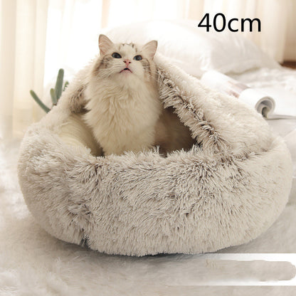 🐾 2-in-1 Honden- en Kattenbed – Rond, Zacht & Warm