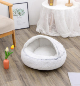 🐾 2-in-1 Honden- en Kattenbed – Rond, Zacht & Warm