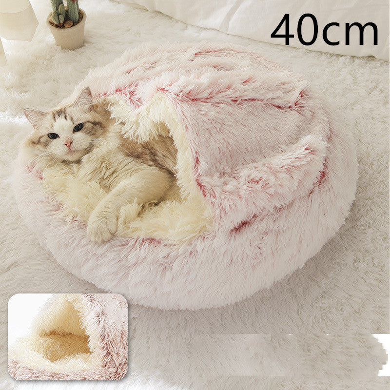 🐾 2-in-1 Honden- en Kattenbed – Rond, Zacht & Warm