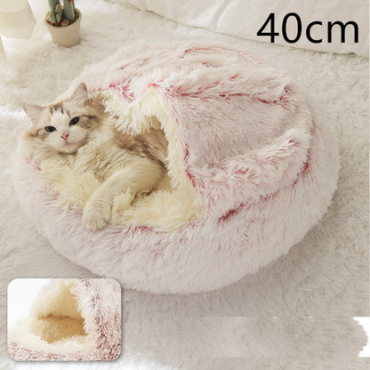 🐾 2-in-1 Honden- en Kattenbed – Rond, Zacht & Warm