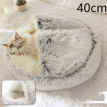 🐾 2-in-1 Honden- en Kattenbed – Rond, Zacht & Warm
