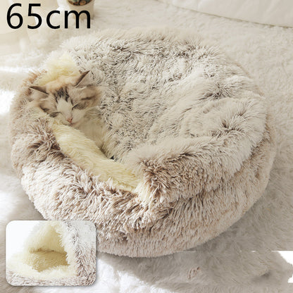 🐾 2-in-1 Honden- en Kattenbed – Rond, Zacht & Warm