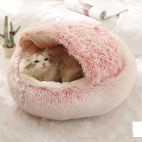 🐾 2-in-1 Honden- en Kattenbed – Rond, Zacht & Warm