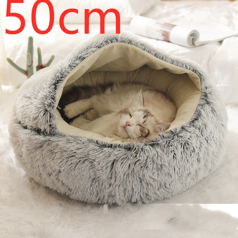 🐾 2-in-1 Honden- en Kattenbed – Rond, Zacht & Warm