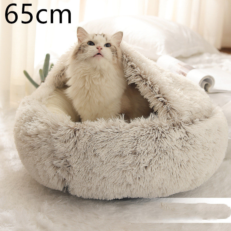 🐾 2-in-1 Honden- en Kattenbed – Rond, Zacht & Warm