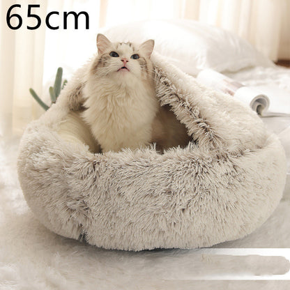 🐾 2-in-1 Honden- en Kattenbed – Rond, Zacht & Warm