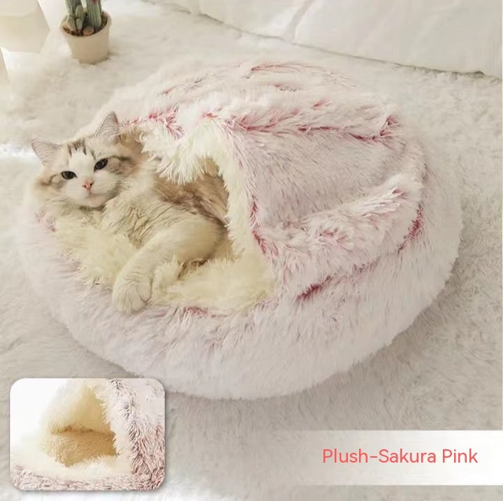 🐾 2-in-1 Honden- en Kattenbed – Rond, Zacht & Warm