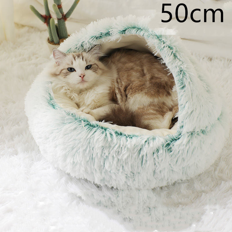 🐾 2-in-1 Honden- en Kattenbed – Rond, Zacht & Warm