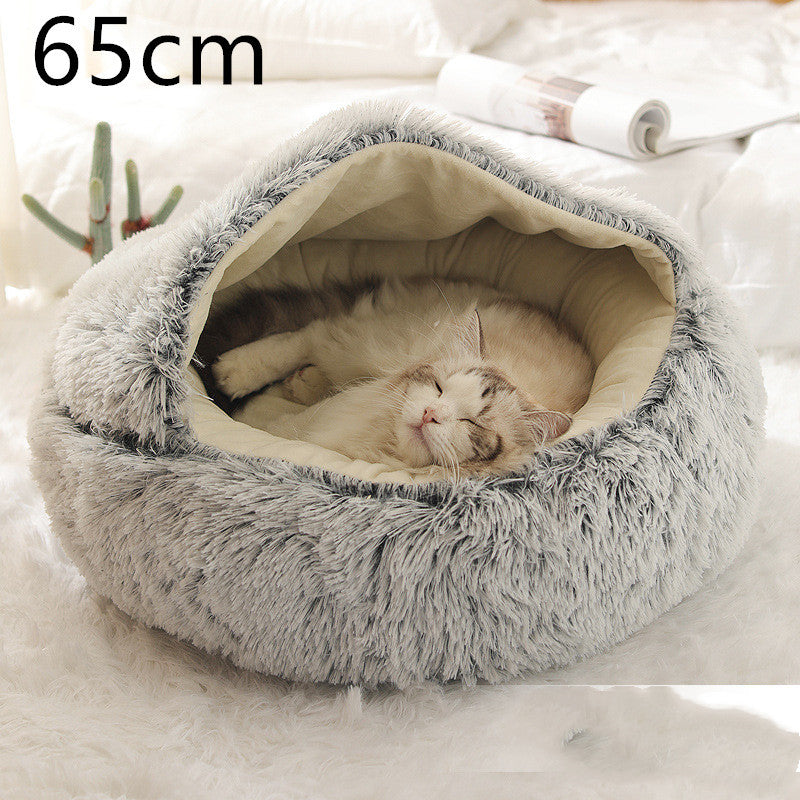 🐾 2-in-1 Honden- en Kattenbed – Rond, Zacht & Warm