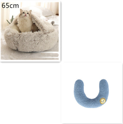 🐾 2-in-1 Honden- en Kattenbed – Rond, Zacht & Warm