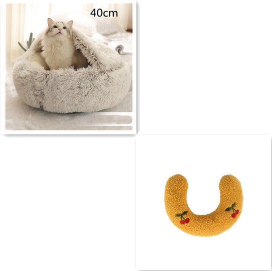 🐾 2-in-1 Honden- en Kattenbed – Rond, Zacht & Warm