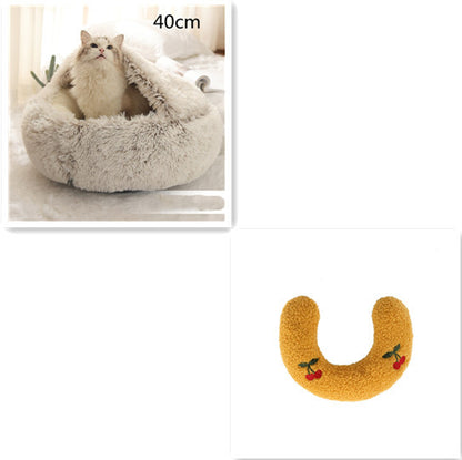 🐾 2-in-1 Honden- en Kattenbed – Rond, Zacht & Warm