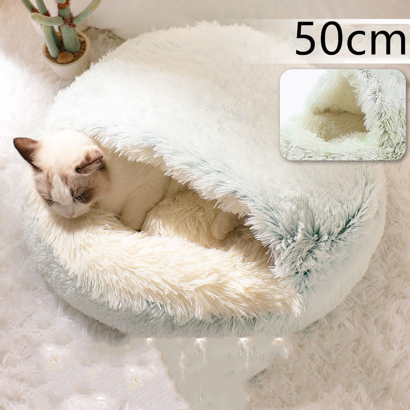 🐾 2-in-1 Honden- en Kattenbed – Rond, Zacht & Warm