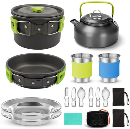 Compact Camping Cookware & Dining Set for Outdoor Adventures