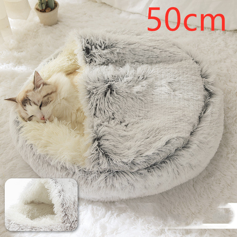 🐾 2-in-1 Honden- en Kattenbed – Rond, Zacht & Warm