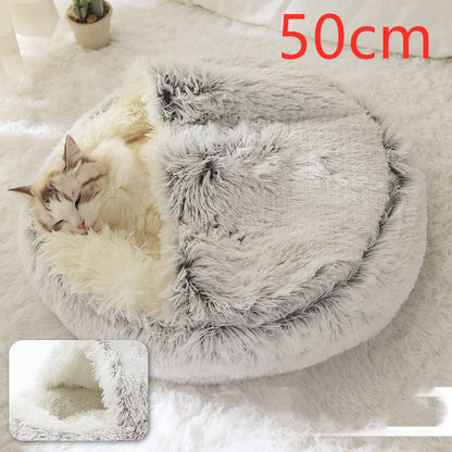 🐾 2-in-1 Honden- en Kattenbed – Rond, Zacht & Warm