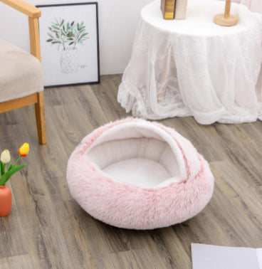 🐾 2-in-1 Honden- en Kattenbed – Rond, Zacht & Warm