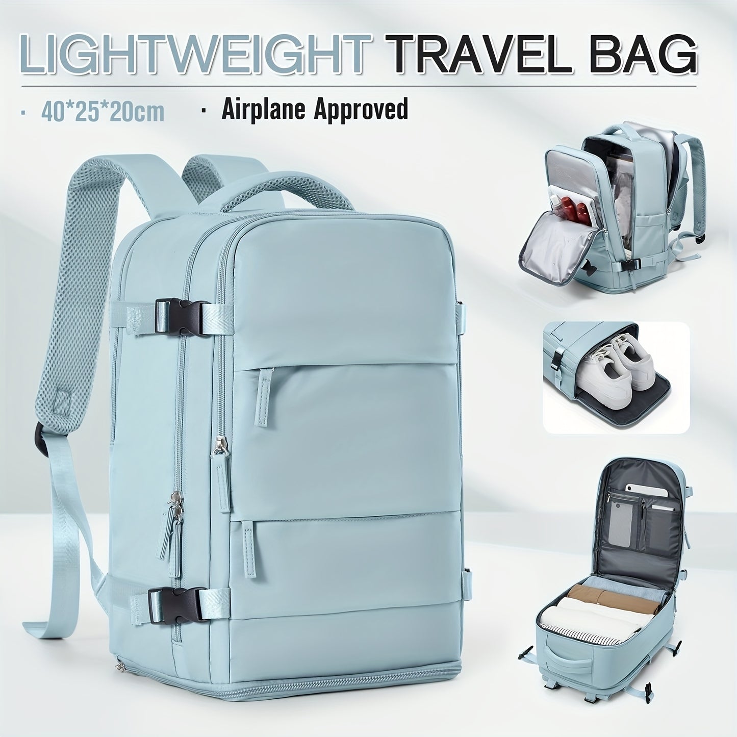 Rugtas Lichtgewicht - Handbagage met Schoenenvak & Grote Capaciteit”