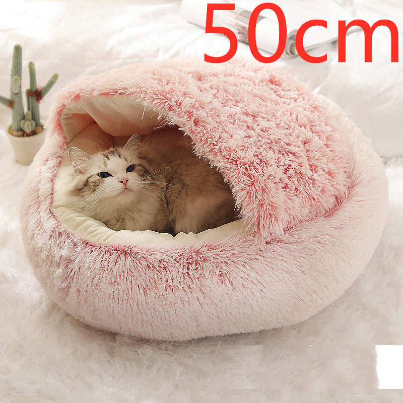 🐾 2-in-1 Honden- en Kattenbed – Rond, Zacht & Warm