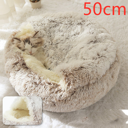 🐾 2-in-1 Honden- en Kattenbed – Rond, Zacht & Warm