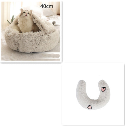 🐾 2-in-1 Honden- en Kattenbed – Rond, Zacht & Warm