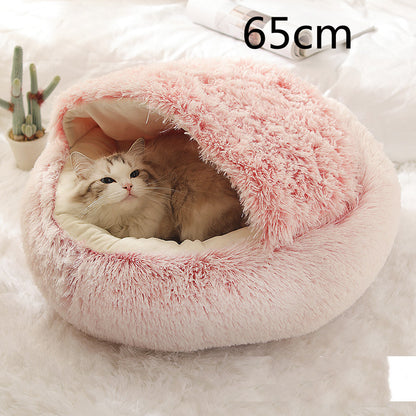 🐾 2-in-1 Honden- en Kattenbed – Rond, Zacht & Warm