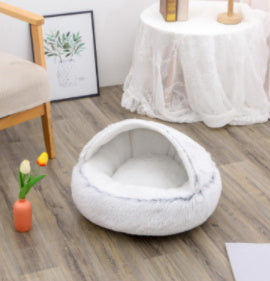 🐾 2-in-1 Honden- en Kattenbed – Rond, Zacht & Warm