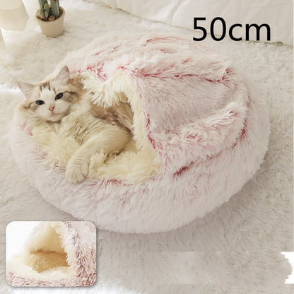 🐾 2-in-1 Honden- en Kattenbed – Rond, Zacht & Warm