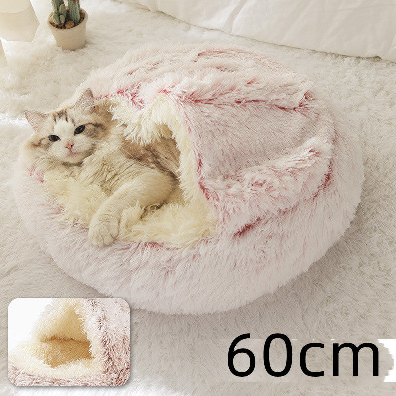 🐾 2-in-1 Honden- en Kattenbed – Rond, Zacht & Warm