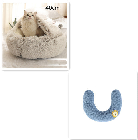 🐾 2-in-1 Honden- en Kattenbed – Rond, Zacht & Warm