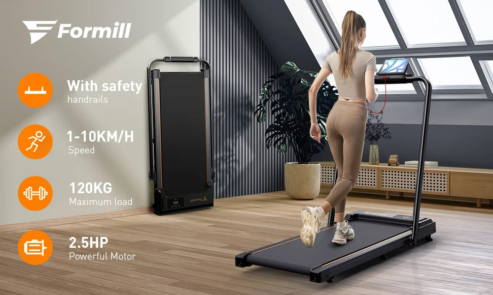 Formill Treadmill for Home Fitness – EU Warehouse | 3 Styles | Foldable, Incline & Handrail | Low Noise & Shock Absorption