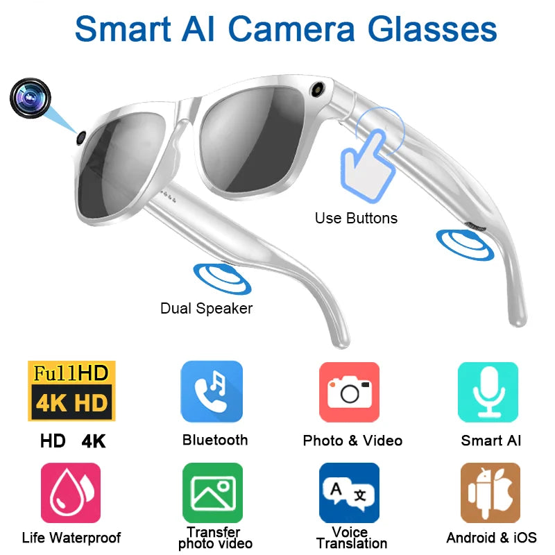 Xiaomi GPT100MP AI Smart Glasses – 4K Ultra HD Camera, Bluetooth, Spraakassistent & Live Vertaling