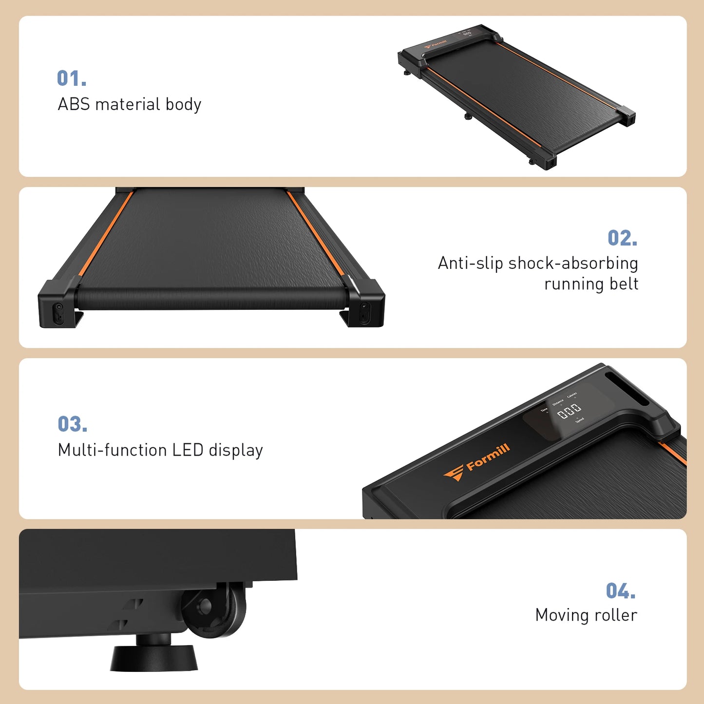Formill Treadmill for Home Fitness – EU Warehouse | 3 Styles | Foldable, Incline & Handrail | Low Noise & Shock Absorption