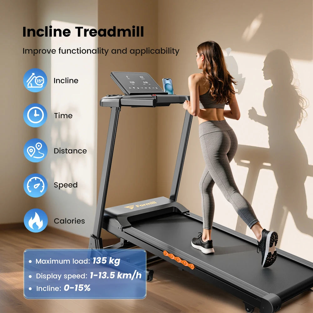 Formill Treadmill for Home Fitness – EU Warehouse | 3 Styles | Foldable, Incline & Handrail | Low Noise & Shock Absorption