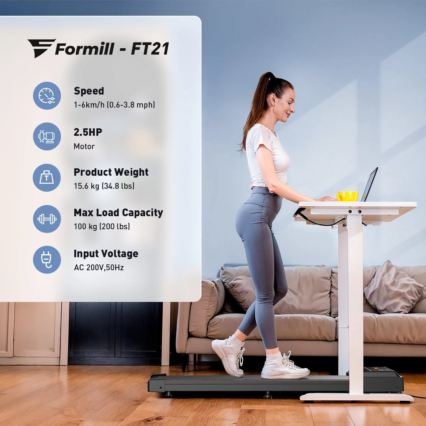 Formill Treadmill for Home Fitness – EU Warehouse | 3 Styles | Foldable, Incline & Handrail | Low Noise & Shock Absorption