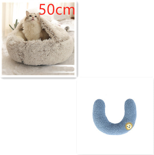 🐾 2-in-1 Honden- en Kattenbed – Rond, Zacht & Warm