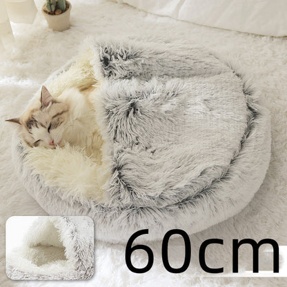 🐾 2-in-1 Honden- en Kattenbed – Rond, Zacht & Warm