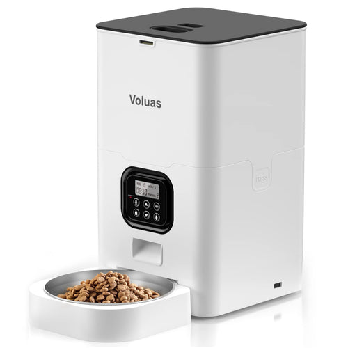 Smart Automatic Double Pet Feeder - With Timer, Voice Recording &amp; Stainless Steel Pet Bowl