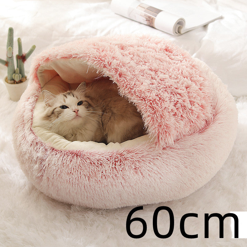 🐾 2-in-1 Honden- en Kattenbed – Rond, Zacht & Warm