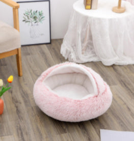 🐾 2-in-1 Honden- en Kattenbed – Rond, Zacht & Warm