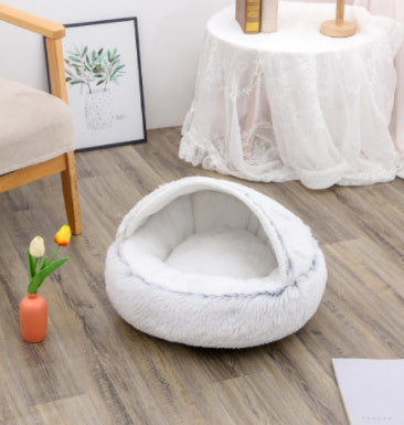 🐾 2-in-1 Honden- en Kattenbed – Rond, Zacht & Warm