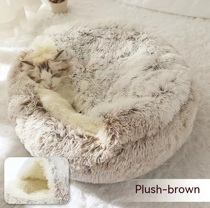 🐾 2-in-1 Honden- en Kattenbed – Rond, Zacht & Warm