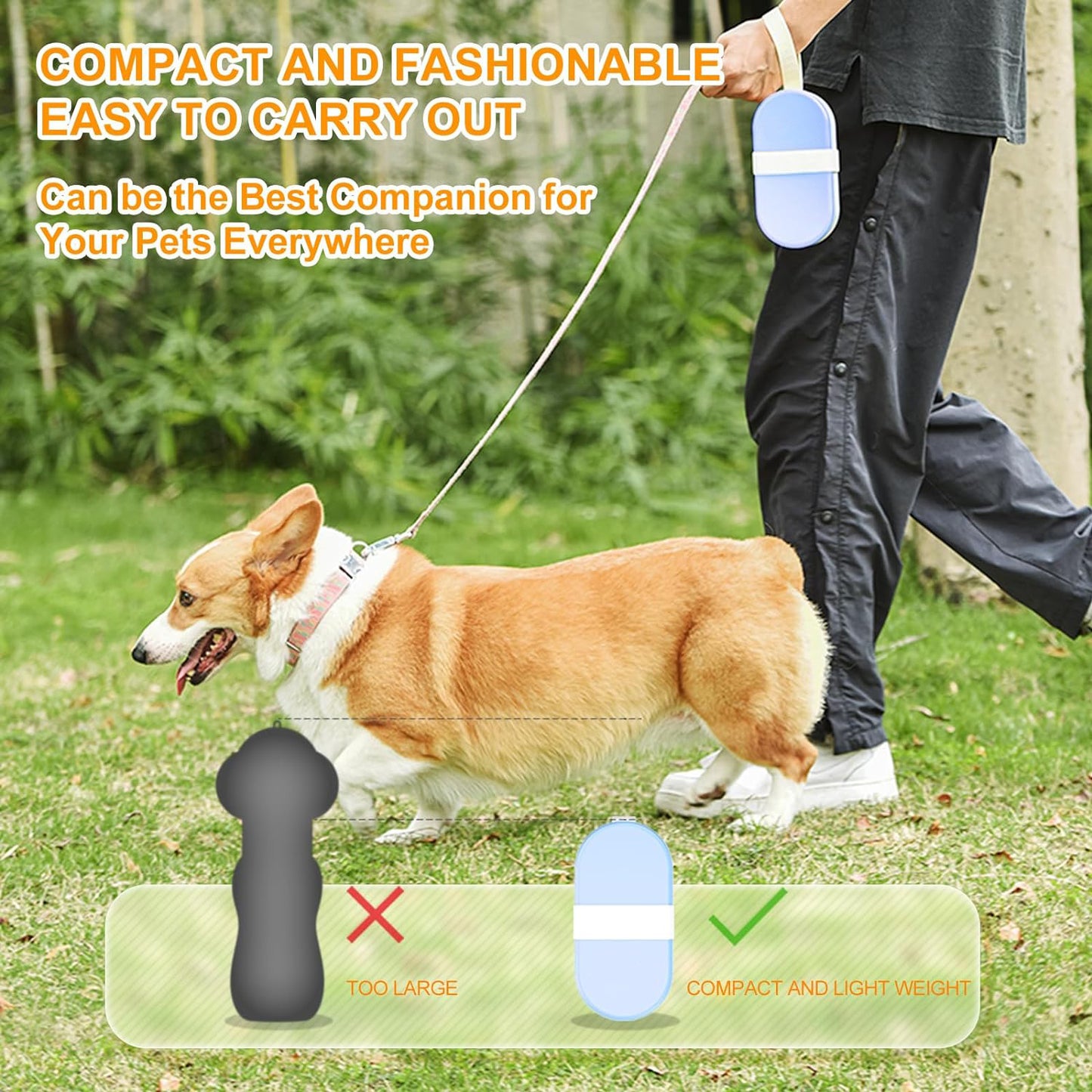 2-in-1 Dog Water Bottle &amp; Treat Container