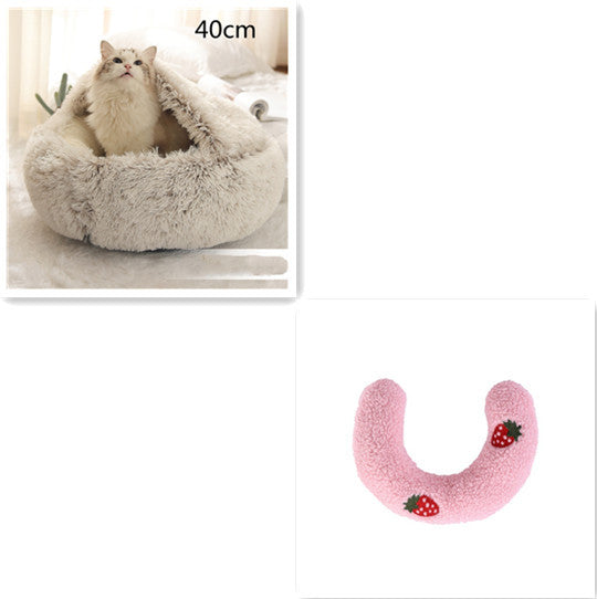 🐾 2-in-1 Honden- en Kattenbed – Rond, Zacht & Warm
