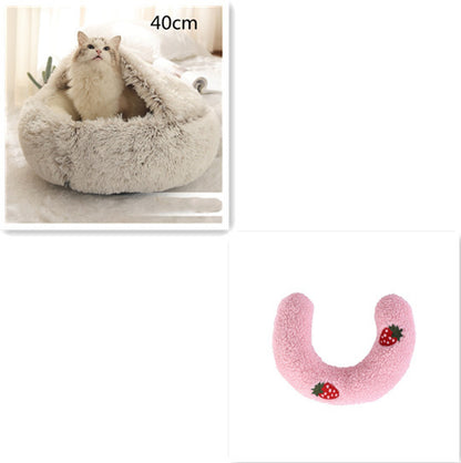 🐾 2-in-1 Honden- en Kattenbed – Rond, Zacht & Warm